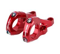 Qianly 2 Pezzi Attacco Manubrio Mountain Bike STEM Alluminio Fisso Leggero Moderno Componenti Versatili Facile Montaggio Adatto per Uomini Gare, Rosso