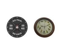 Qianly 2 Pezzi Orologio Da Parete Moderno Da Appendere Rotondo Decorativo in Acrilico Resistente con Tema Bilanciere E Canto Adatto per Soggiorno Palestra E