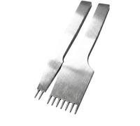Qianly 2 Pezzi Punzone con Denti Affilati Manuale Forapelle Professionale Punzoni per Artigiani, Selleria, Distanza Tra I Denti 4MM