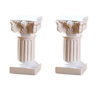 Qianly 2 Pezzi Statue a Colonna Romana Portacandele a Pilastro Decorazioni da Tavola Riproduzioni Architettoniche con Finitura Vintage Adatto per Cerimonie, Style B