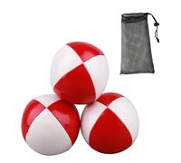 Qianly 3 Pezzi Palline da Giocoliere PU Juggle Ball Acrobatica Morbida Resistente Sicura per Bambini Adulti Ragazzi Ragazze Ideali per Allenamento, Rosso Bianco
