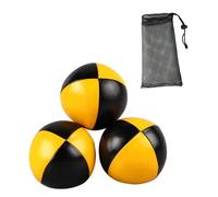 Qianly 3 Pezzi Palline da Giocoliere PU Juggle Ball Acrobatica Morbida Resistente Sicura per Bambini Adulti Ragazzi Ragazze Ideali per Allenamento, Nero Giallo