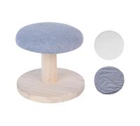 Qianly 3 Pezzi Sgabello Da Stiro Tondo Tavolino Imbottito Supporto per Ferro Mini Asse Portatile con Fodera Lavabile E Spugna Adatto per Appartamenti Piccoli, Grigio
