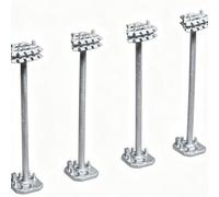 Qianly 4 Pezzi Lampione da Aeroporto Realistico Modello con Asta Lunga 3 V Lampioni da Modellismo Ferroviario per Modellisti, Collezionisti, Diorama