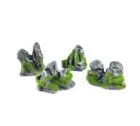Qianly 4 Pezzi Mini Rocce Artificiali Finto perficie Ruvida e Strutturata, Rocce Micro-Paesaggi, to, Pietra Decorativa in Miniatura, Floccato 4-