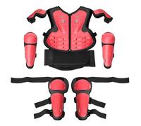 Qianly 5 Pezzi Armatura Protettiva Bambini Copertura Completa Corpetto con Gomitiere e Ginocchiere Cinture Elastiche Regolabili per Ragazzi, Ciclismo , Rosa , Taglia Unica Adatta Per 7-12 Anni