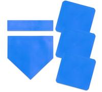 Qianly 5 Pezzi Set di Basi per Baseball Nel Baseball Gomma Portatili Set di Basi per Antiscivolo Attrezzatura Sportiva Giardino, Blu