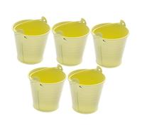 Qianly 5 Secchielli Metallici per Decorazioni Artigianali, Contenitori per Piante E Dolci, Giallo