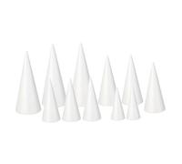 Qianly 8 Pezzi di Coni di Polistirolo Forme Coniche Basi per Progetti Strutture Decorative E Supporti per Personaggi Fai Da Te Adatti a Laboratori E Addobbi, 11 Pezzi