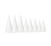 Qianly 8 Pezzi di Coni di Polistirolo Forme Coniche Basi per Progetti Strutture Decorative E Supporti per Personaggi Fai Da Te Adatti a Laboratori E Addobbi, 8 Pezzi