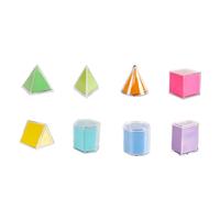 Qianly 8 Pezzi Solidi Dimostrativi Espandibili Scomponibile Set Solidi Geometrici 3D Regalo Educativo Kit Geometria Trasparente per Insegnanti, Bambini, Casa