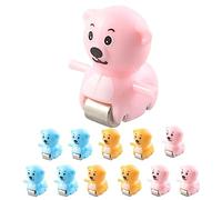 Qianly 9 Pezzi Tracciato Animale Giocattolo Scivolo Veicolo Set Figure Accessori PVC Robusto per Bambini Bagno Scuola attività Ricreative, Orso da 12 Pezzi