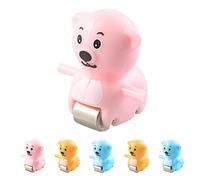 Qianly 9 Pezzi Tracciato Animale Giocattolo Scivolo Veicolo Set Figure Accessori PVC Robusto per Bambini Bagno Scuola attività Ricreative, Orso 6 Pezzi