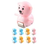 Qianly 9 Pezzi Tracciato Animale Giocattolo Scivolo Veicolo Set Figure Accessori PVC Robusto per Bambini Bagno Scuola attività Ricreative, Orso da 9 Pezzi