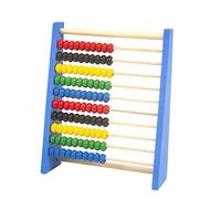 Qianly Abaco Giocattolo con Perline E Contatore, Cornice in Legno Multicolore, Strumento Educativo per Lo Sviluppo della Matematica in età Prescolare, Adatto, Blu L
