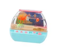 Qianly Acquario Portatile per Bambini con Pesci in Movimento Simulati, Funzione Musicale E Lettore di Storie, Realizzato in Resistente Materiale PP, Blu