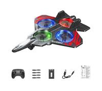 Qianly Aereo Telecomandato Giocattolo Modello da Caccia Velivolo RC con Motori Circolare Adatto per Hobby Modellistico per a, Batteria Singola Rossa