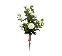 Qianly Albero di Camelia Artificiale, Finti Fiori di Camelia, pianta con spiga, Finto per la casa, Bianco