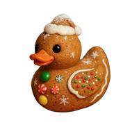 Qianly Anatra Decorativa Statua Anatra Ornamento Anatra Scultura Anatra Mini Statua Anatra in Resina per Decorazioni Natalizie Adatta per Regalo Centrotavola, Pan di Zenzero