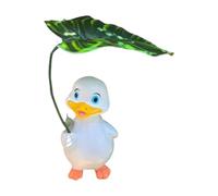 Qianly Anatra Ornamentale da Giardino con Ombrellone per Decorare Il Cortile E La Stanza, Bianco