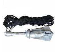 Qianly Ancora Pieghevole Acciaio Zincato Ancora Zincata a 4 Punte Resistente Alla Corrosione Attrezzatura Nautica per Pescatori, Kajakisti, Pesca, Fiume, 2,5kg+Corda20m 6mm