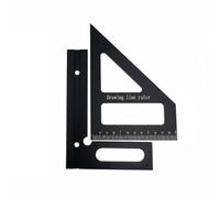 Qianly Angolare Ad Angolo Retto in Alluminio Alta Precisione Angolare Triangolare per Falegnameria Base Larga Stabile Righello per Tracciatura Angoli, Nero, Triangolo Imperiale