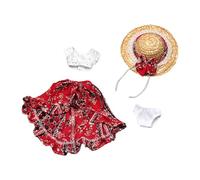 Qianly Armadio per Bambole da 30 Cm Composto da 4 Pezzi: Top, Gonna, Cappello E Mutandine, 4pc Rossi