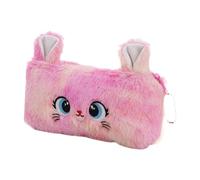 Qianly Astuccio per Matite Borsa Portatutto Organizzatore Scolastico Contenitore per Cosmetici Realizzato in Flanella con Cerniera Adatto per E, Rosa Rosa