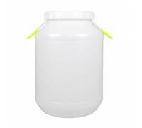 Qianly Barile Multiuso Riutilizzabile | Robusto, Contenitore in Plastica Alimentare con Pareti Spesse, Barile con Coperchio, per Ripostiglio, 75L, Manico Giallo