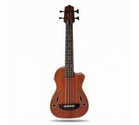 Qianly Basso Ukulele Elettroacustico Ukulele Basso Legno Scuro con Sp Mancante per Principianti, Studenti, Casa, 30 Pollici U-Bass/Corde In Metallo Solo Strumento