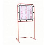 Qianly Bersaglio Allenamento Bambini Bersaglio Pannello Supporto Cornice in Ferro Regolabile per Lancio E Pannello Quadrato 60x60cm a 9 Riquadri Base Stabile