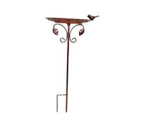 Qianly Bird Feeder con Vaschetta per Bagno Spa Uccelli in Metallo Resistente alle Intemperie Decorazione Ornamentale per Esterni Adatta per Terrazza Giardino, Bronzo