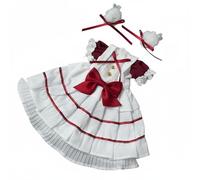 Qianly Bjd Abito per Bambola Vestito Estroso Set Accessori in Tessuto per Inventare Storie Adatto a Regalo Collezionismo Infanzia , Pompom Rosso Vino
