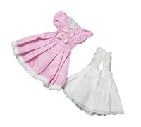 Qianly Bjd Abito per Bambola Vestito Estroso Set Accessori in Tessuto per Inventare Storie Adatto a Regalo Collezionismo Infanzia , Vestito Ros Bianco