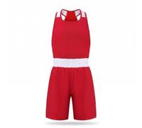 Qianly Bordo Bianco a Contrasto Top per Donne Attive Leggero Top Racerback Canotta Racerback per Sport da Combattimento, Rosso, 110
