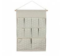 Qianly Borsa Portaoggetti da Appendere in Tessuto Multitasche Organizer da Muro con Tasche Resistente All'usura Tasca Portaoggetti da Parete per Dormitorio, Beige