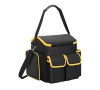 Qianly Borsa portautensili, borsa portaoggetti multiuso nera multitasche, custodia da viaggio per ferramenta, dispositivi elettrici da viaggio, luogo di