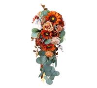 Qianly Bouquet Da Sposa Artificiale a Cascata, per Una, per La Cerimonia.