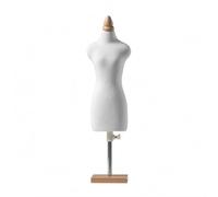 Qianly Busto Modellistico Donna senza Braccia e Gambe Manichino Cucito Donna Base Robusta Espositore Moda per Designer, Negozio di Abbigliamento , Bianco , Base Quadrata In Legno, Un Terzo, Bianco