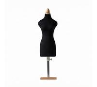 Qianly Busto Modellistico Donna senza Braccia e Gambe Manichino Cucito Donna Base Robusta Espositore Moda per Designer, Negozio di Abbigliamento , Nero , Base Quadrata In Legno, Metà, Nero