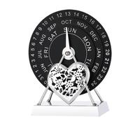 Qianly Calendario da Tavolo con Disco, Decorazione per Calendario, Accessori da Scrivania Rotanti Manuali, Nastro Nero