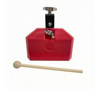 Qianly Campanaccio in Plastica con Staffa di Montaggio Leggero Campanaccio con Bacchetta Resistente Strumento a Percussione Stile Cowbell per Principianti, Rosso