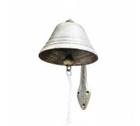 Qianly Campanello in Ghisa con Uccellino Stile Retrò Campanello Manuale in Ferro Forgiato Resistente Alle Intemperie Campana da Esterno Vintage per Portico, Bell Large