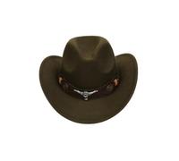 Qianly Cappello da Cowboy Copricapo | Stile Western, Strutturato, Cappello da Cowboy con Bordo Larga, per Concerti Country