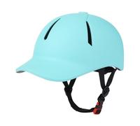 Qianly Casco da Equitazione per Cavalli, Casco da Equitazione per Esterni, Realizzato in PC con Struttura Ventilata E Cinturino Regolabile per Equitazione, C, Blue S