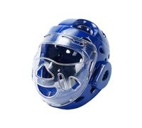 Qianly Casco da Karate per Tutte Le età, Casco da Boxe con Protezione per Il Viso, Blu, S