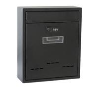 Qianly Cassetta Postale con Serratura Montaggio a Parete Cassetta Postale Antiruggine Scatola Dei Suggerimenti, Password nera1