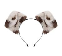 Qianly Cerchietto con cchie di Cane Leggero Cerchietto in Peluche con cchie Animali Confortevole Copricapo per Travestimenti, Bianco