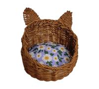 Qianly Cestino in Miniatura 1/12, per Giochi di Ruolo E Hobby Creativi, Nido per Cani/Gatti, per Bambini (Bambine, Bambini, Neonati, dai 3 Anni in su), Fiore Tritato Scuro