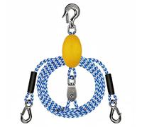 Qianly Cima da Rimorchio Marina Carico da Ormeggio Elastica Galleggiante Accessorio Nautico per Navigazione, Corda Da Traino 2.4m Con Doppio Gancio, Galleggiante Giallo E Corda Blu E Bianca